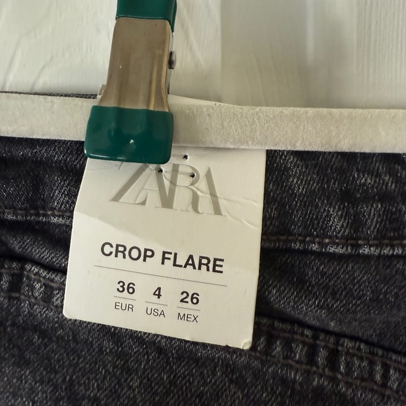 NWT Zara cropped flare jeans size 4 - Picture 7 of 8